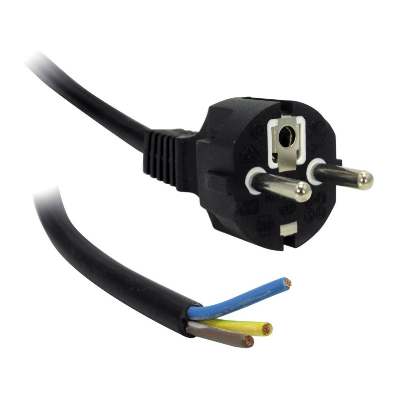 Cordon électrique 3*1,5 mm noir Terre + dénudé - 1,5 mètre Cordon électrique 3*1,5 mm noir Terre + dénudé - 1,5 mètre