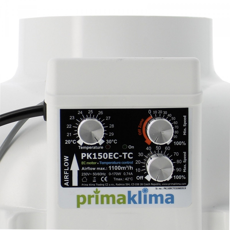 Extracteur air 1100m3/h 150mm - Prima Klima PK150EC-TC Extracteur air 1100m3/h 150mm - Prima Klima PK150EC-TC