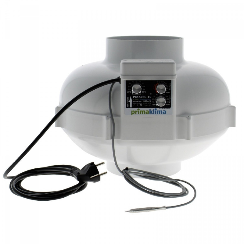 Extracteur air 1100m3/h 150mm - Prima Klima PK150EC-TC Extracteur air 1100m3/h 150mm - Prima Klima PK150EC-TC