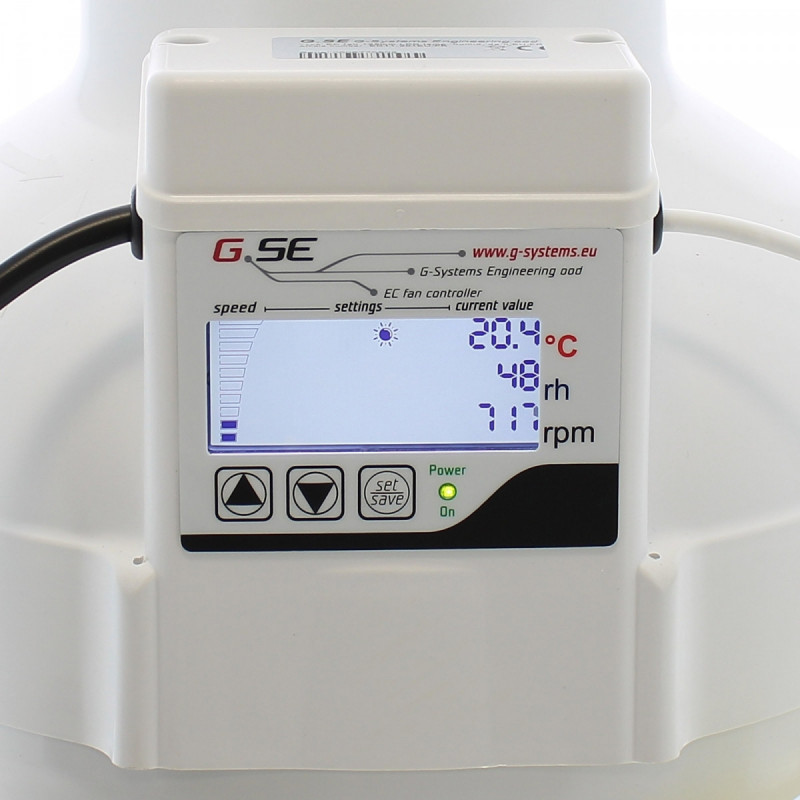 Extracteur air EC Ø 125 mm GSE avec contrôleur LCD Extracteur air EC Ø 125 mm GSE avec contrôleur LCD