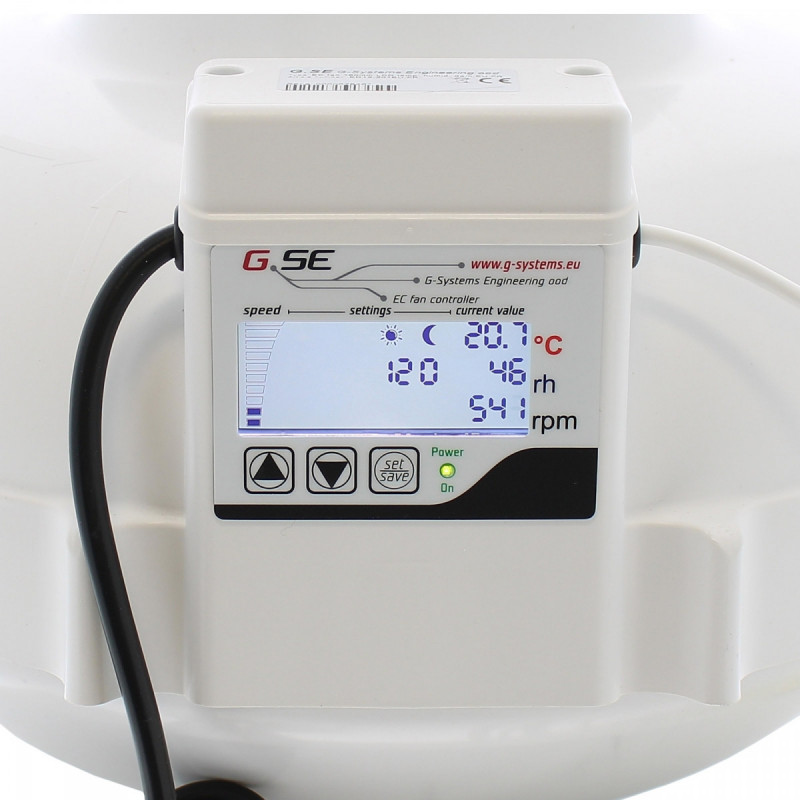 Extracteur air EC Ø 160 mm GSE avec contrôleur LCD Extracteur air EC Ø 160 mm GSE avec contrôleur LCD