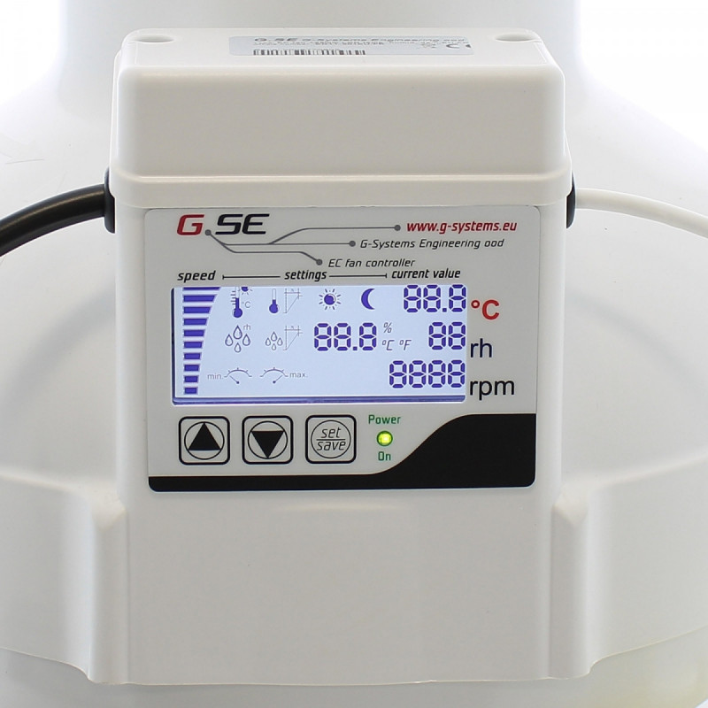 Extracteur air EC Ø 250 mm GSE avec contrôleur LCD Extracteur air EC Ø 250 mm GSE avec contrôleur LCD
