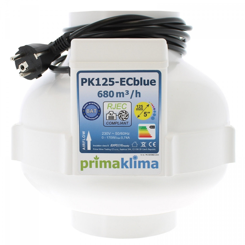 Extracteur 125 mm EC blue 680 m3/h prima klima Extracteur 125 mm EC blue 680 m3/h prima klima