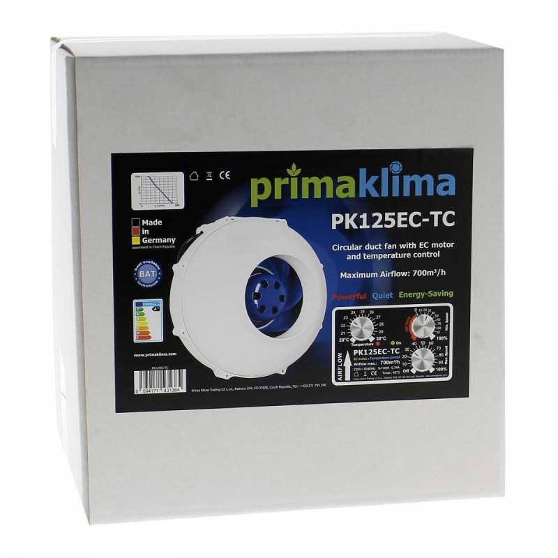 Extracteur PK 125 EC-TC 680m3/h - 125 mm Prima Klima Extracteur PK 125 EC-TC 680m3/h - 125 mm Prima Klima
