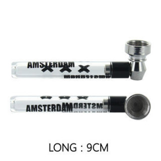 Pipe en verre 9 cm motifs divers