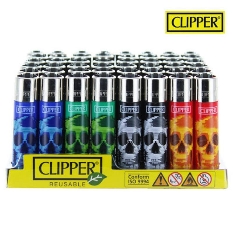 Briquet Clipper Blurry Skulls couleurs diverses - vendu à l'unité Briquet Clipper Blurry Skulls couleurs diverses - vendu à l'unité