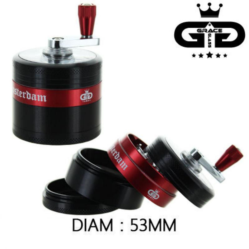 Grinder grace Amsterdam 53mm 4 parties rouge - BNN-06MIX