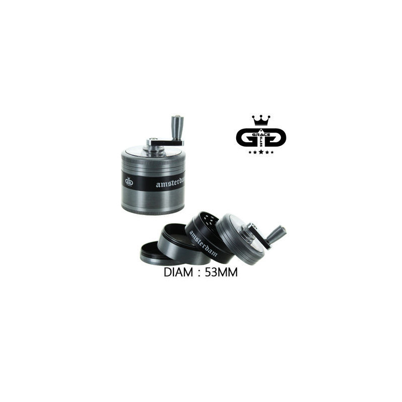 Grinder grace Amsterdam 50mm 4 parties - BN-40MIX Gris/Noir