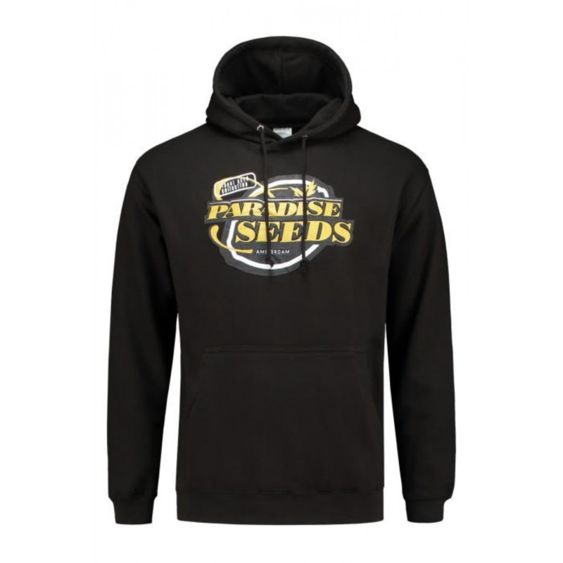 Sweat à capuche noir ancien logo Paradise Seeds dorée - Paradise Seeds