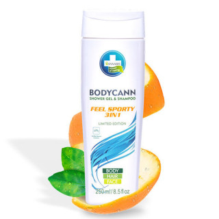 Bodycann Feel Sporty - Gel Douche et Shampoing 3 en 1 - Annabis - 250ml - Cosmétiques CBD