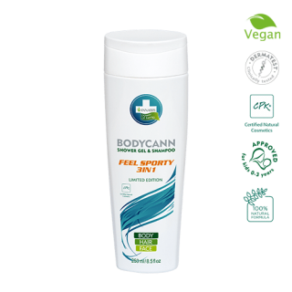 Bodycann Feel Sporty - Gel Douche et Shampoing 3 en 1 - Annabis - 250ml - Cosmétiques CBD