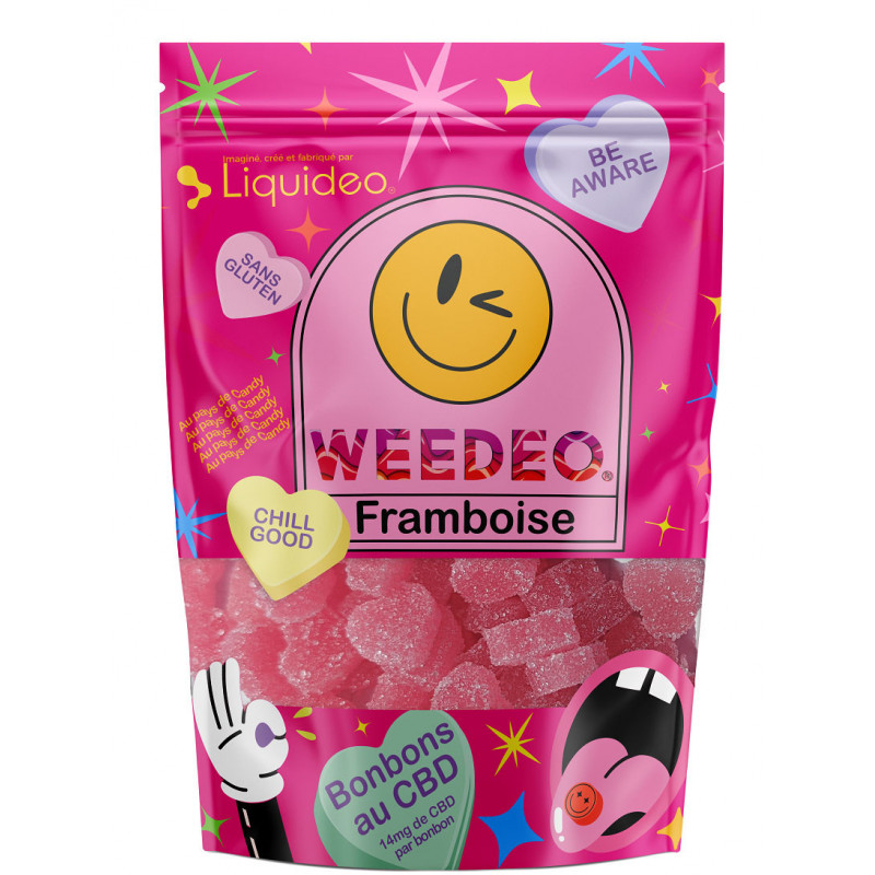 Bonbons Framboise CBD - Sachets 40 GR - Weedeo