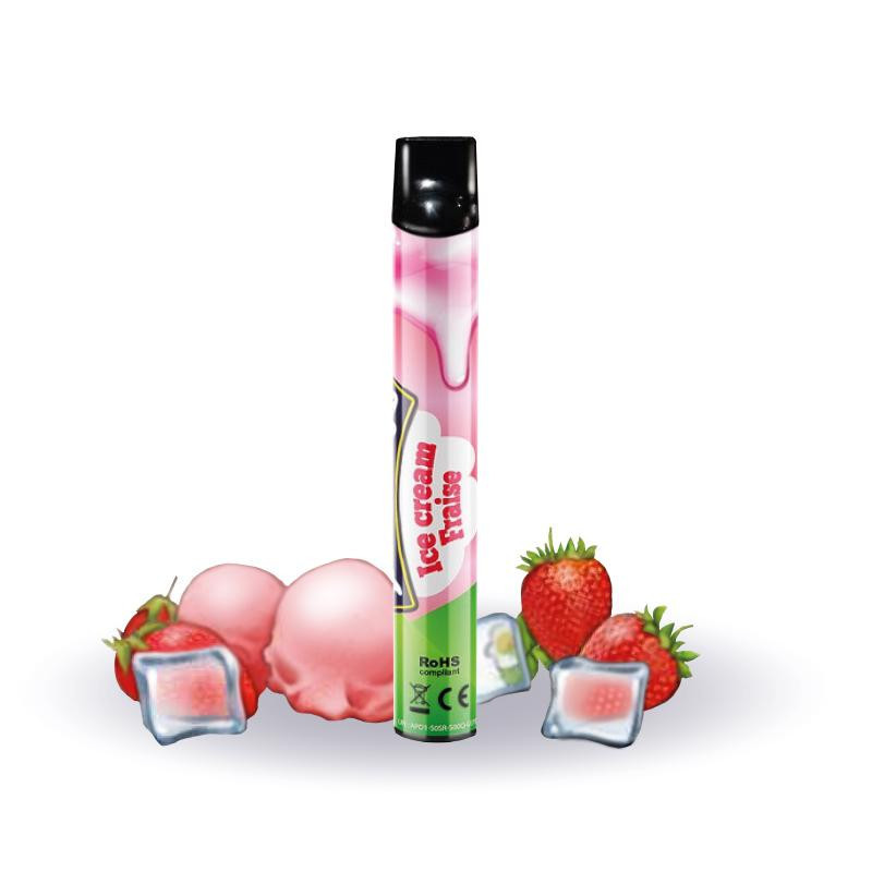 Wpuff Ice Cream Fraise - Nicotine 0 - 0,9% - Puff Wpuff Ice Cream Fraise - Nicotine 0 - 0,9% - Puff