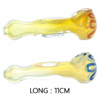 Pipe en Verre Colorée Jaune - GP-326 - 11cm