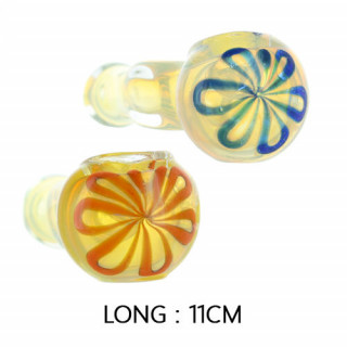 Pipe en Verre Colorée Jaune - GP-326 - 11cm