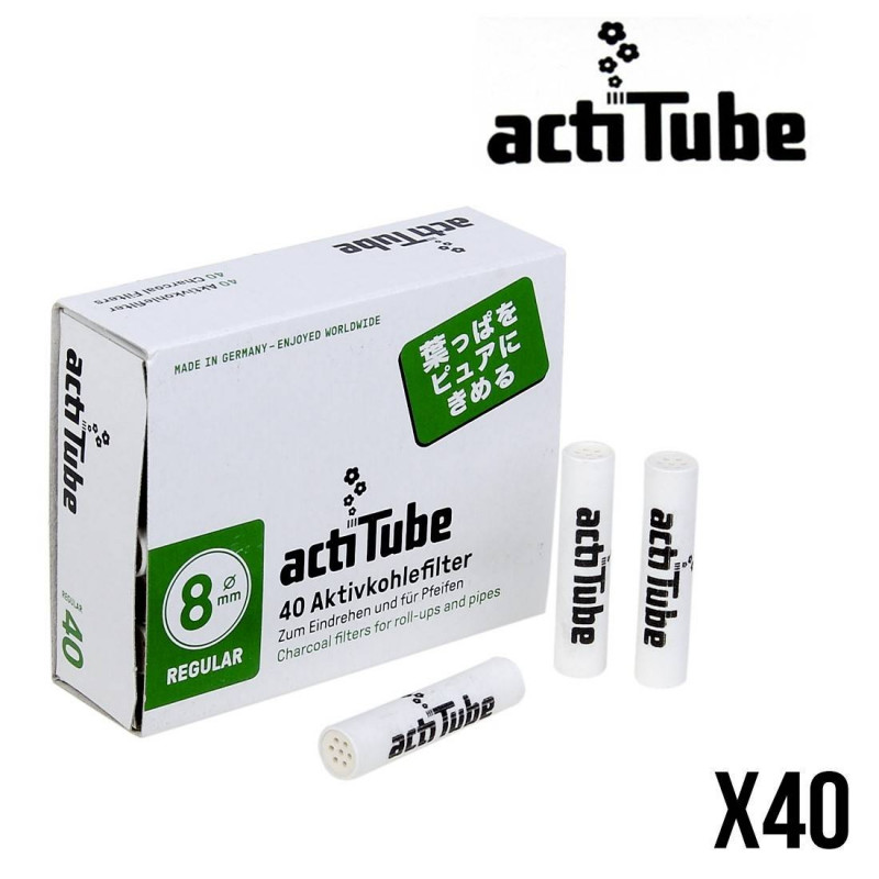 Boîte de 40 filtres a charbon pour cigarettes Actitube Boîte de 40 filtres a charbon pour cigarettes Actitube