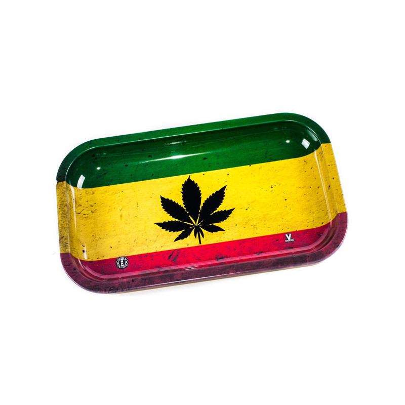 Feuille Rasta - Plateau de roulage - Metal Feuille Rasta - Plateau de roulage - Metal