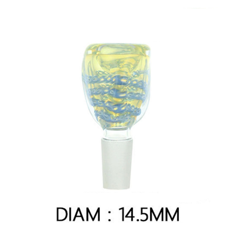 Douille en Verre Jaunis - Variante Bleue - 14,5mm Douille en Verre Jaunis - Variante Bleue - 14,5mm
