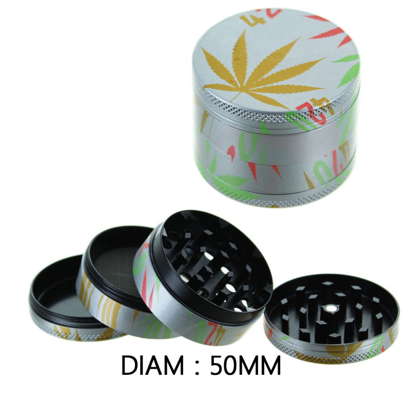 Grinder Alu Fluorescent "Glow" - 50mm - Variante 1 Grinder Alu Fluorescent "Glow" - 50mm - Variante 1