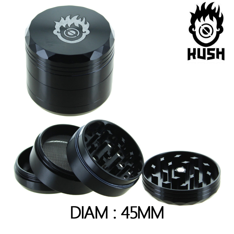Grinder Alu "Actarus" Noir - 45mm - Kush Grinder Alu "Actarus" Noir - 45mm - Kush