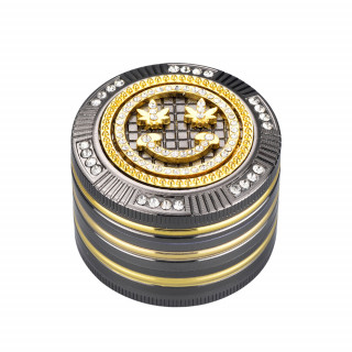 Grinder Pollinator Coffret Cadeau Métal Diamants Feuille Face - 50 mm