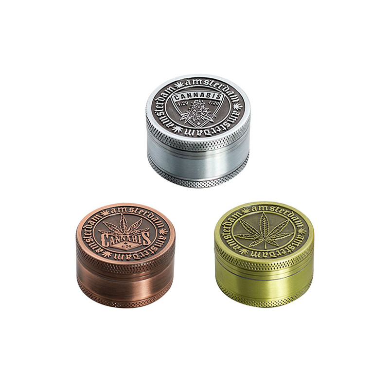 Grinder Pollinator Métal Amsterdam Bouclier - 50mm Grinder Pollinator Métal Amsterdam Bouclier - 50mm