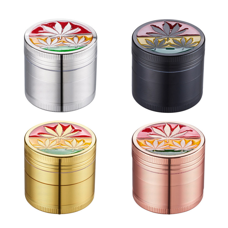 Grinder Pollinator Métal Feuille Rasta - 40mm Grinder Pollinator Métal Feuille Rasta - 40mm