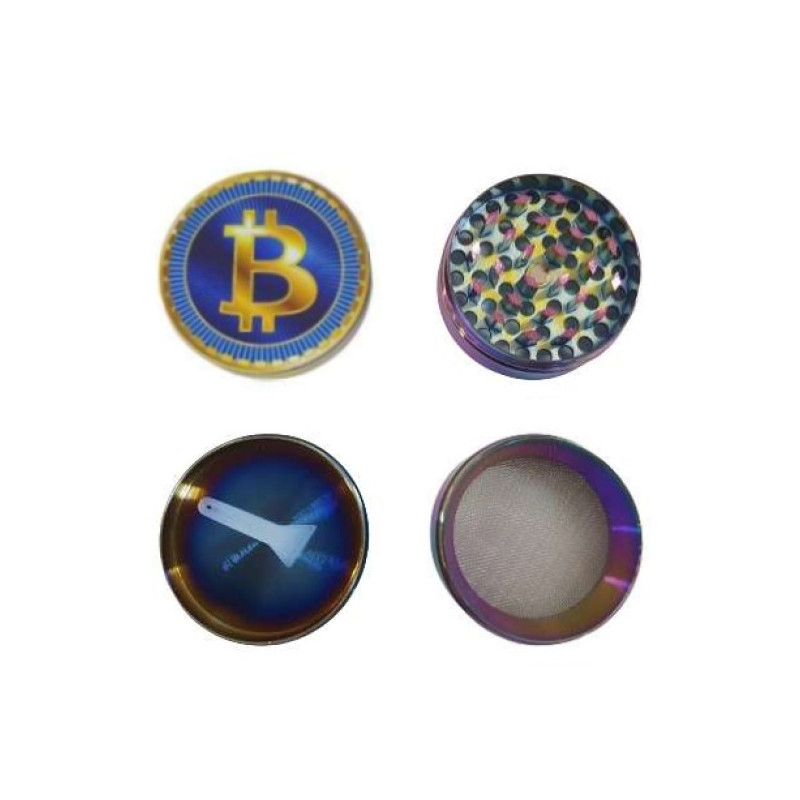 Grinder Pollinator Métal Bitcoin Glacé - 50 mm Grinder Pollinator Métal Bitcoin Glacé - 50 mm