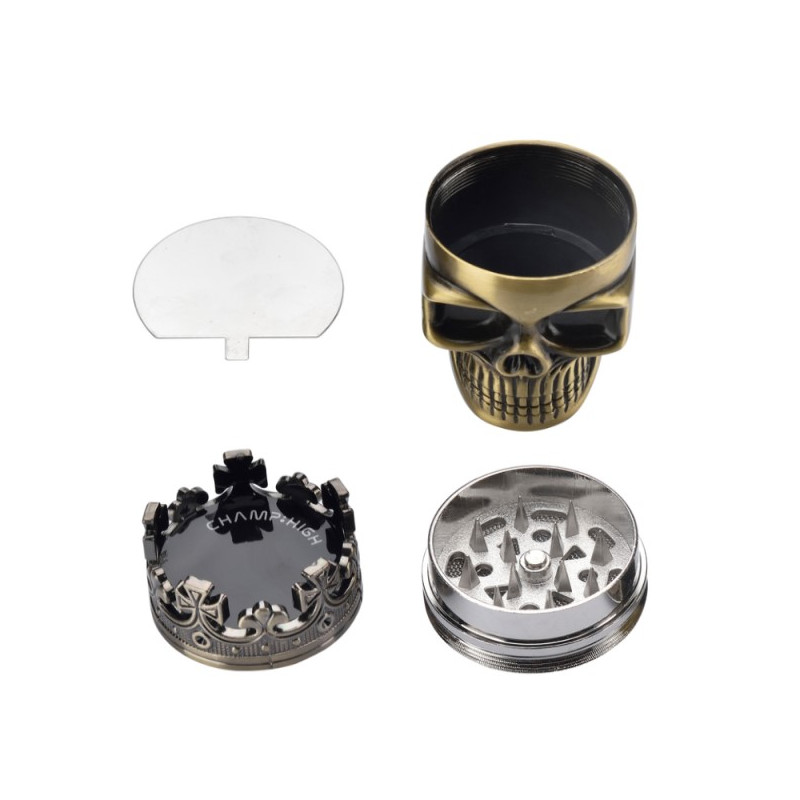 Grinder Pollinator Métal Crâne du Roi - 45x45x75 mm - Pack 2 unités