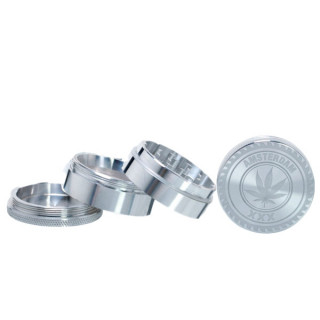 Grinder Pollinator Métal Amsterdam Feuille D'argent - 50 mm