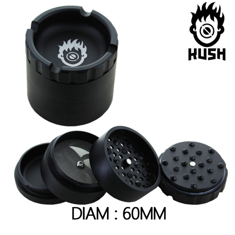 Grinder Alu Kush Noir - Fortress - 60 mm Grinder Alu Kush Noir - Fortress - 60 mm