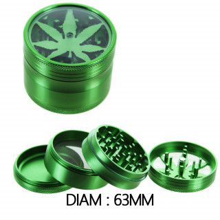 Grinder Alu Vert - Leaf - 63mm