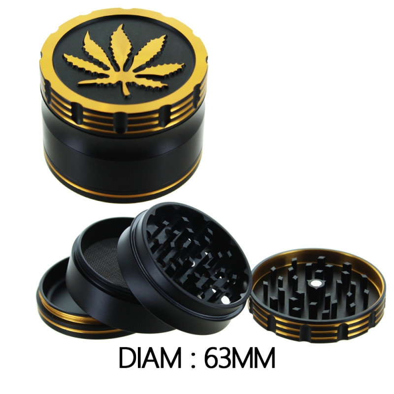 Grinder Alu - Leaf Or - 63mm Grinder Alu - Leaf Or - 63mm