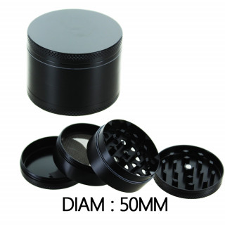 Grinder Alu Noir - 50mm - 4 parties