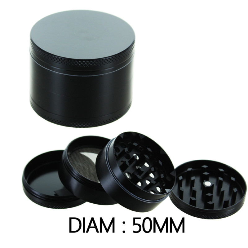 Grinder Alu Noir - 50mm - 4 parties Grinder Alu Noir - 50mm - 4 parties