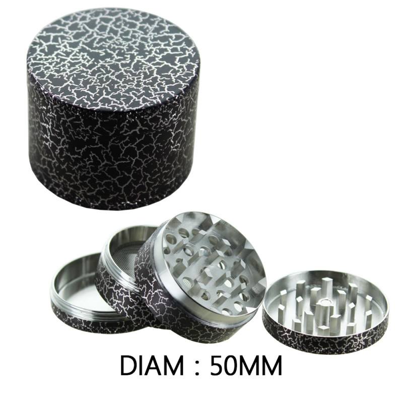 Grinder Alu Noir - Cracked - 50mm Grinder Alu Noir - Cracked - 50mm