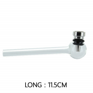 Pipe en Verre Transparente (Gris) - 11.5cm