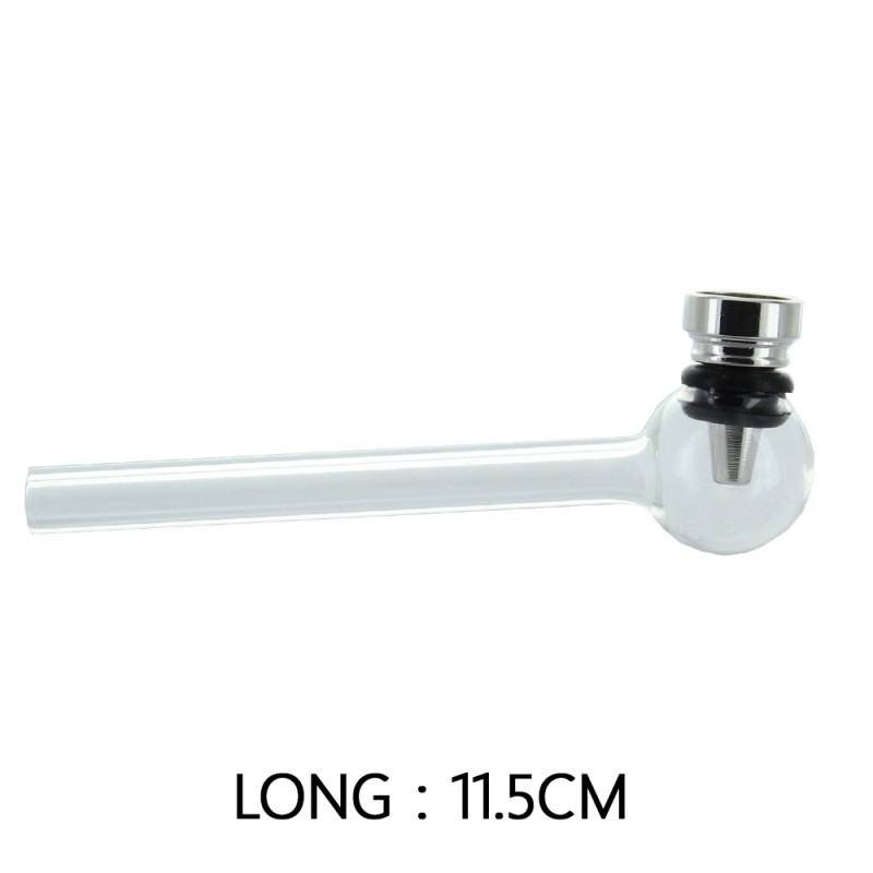 Pipe en Verre Transparente (Gris) - 11.5cm Pipe en Verre Transparente (Gris) - 11.5cm