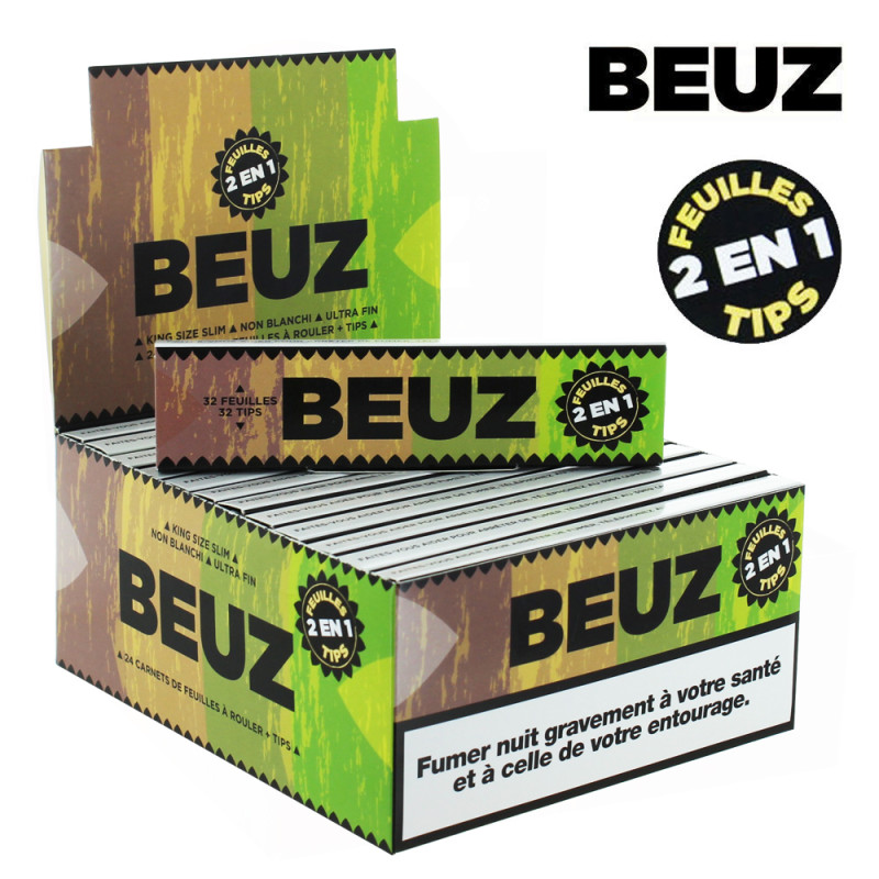 Feuille Slim Beuz - Brown + Tips (24 Carnets)