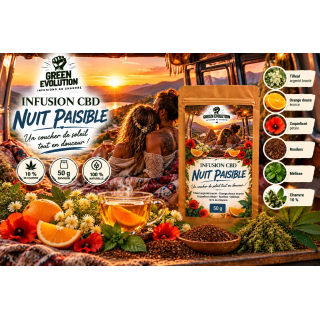 Infusion CBD Nuit Paisible 50 g | Green Evolution