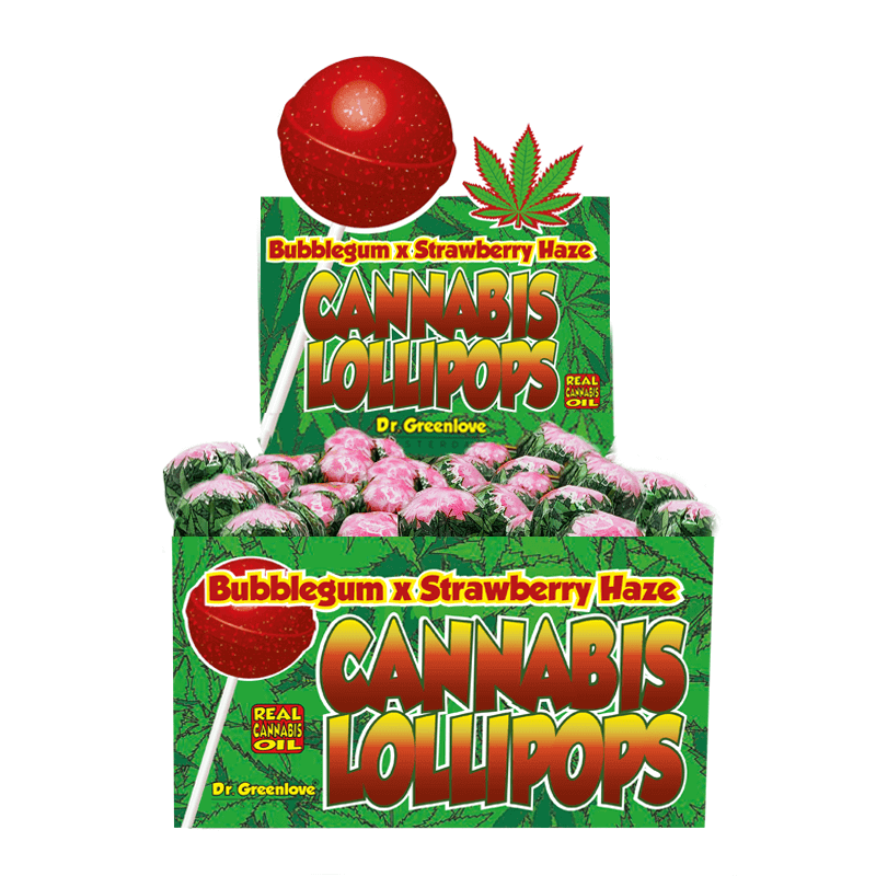 Sucette Cannabis Lollipops Strawberry Haze à l'unité Sucette Cannabis Lollipops Strawberry Haze à l'unité