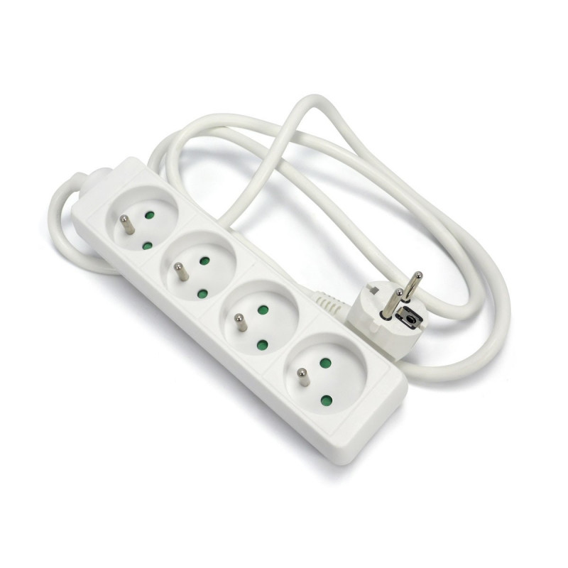 Bloc rallonge 4 prises 16A - blanc Bloc rallonge 4 prises 16A - blanc