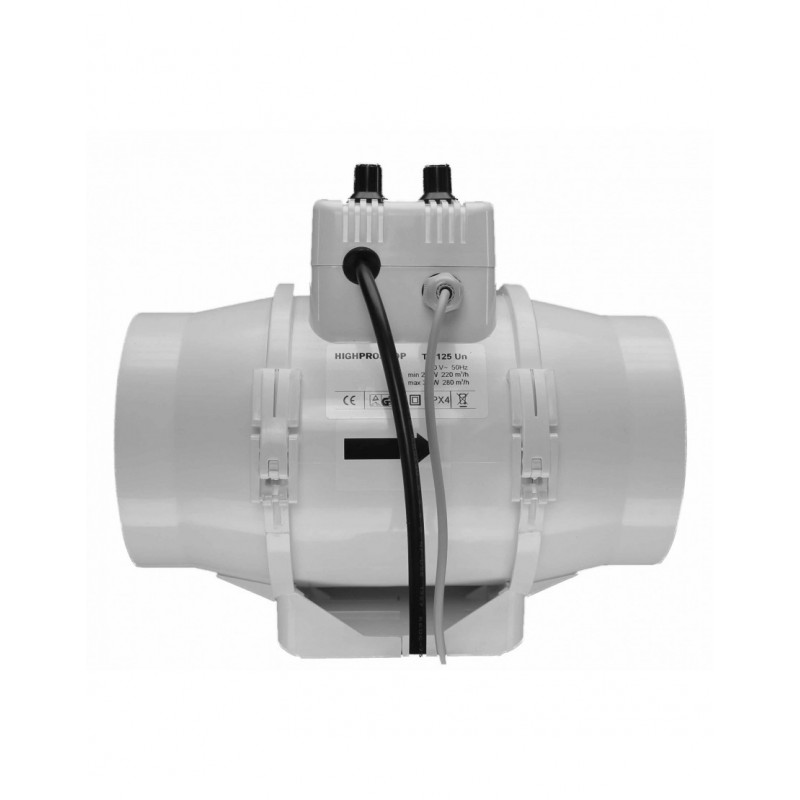 Extracteur TT-UN - Ø125 mm 280m3/H - Thermostat et variateur Extracteur TT-UN - Ø125 mm 280m3/H - Thermostat et variateur